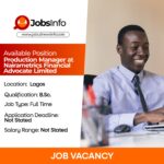 Production Manager at Nairametrics Financial Advocate Limited