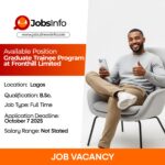 Graduate Trainee Program at Fronthill Limited