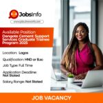 Dangote Cement Support Services Graduate Trainee Program 2025