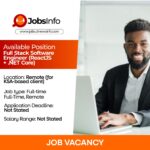 Full Stack Software Engineer (ReactJS + .NET Core)