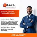 Frontend Engineer (Remote – Nigeria)