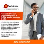 Digital Marketer & Social Media Manager (Male)
