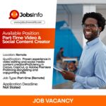 Part-Time Video & Social Content Creator