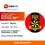 Nigerian Army Recruitment – Regular Recruit Intake (RRI)