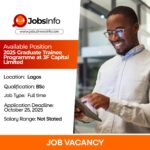 2025 Graduate Trainee Programme at 3F Capital Limited