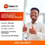 UI/UX Designer at Mixenz Concepts (Remote)
