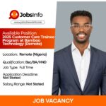 2025 Customer Care Trainee Programme at Bamboo Technology (Remote)