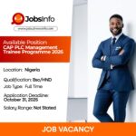 CAP PLC Management Trainee Programme 2026