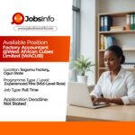 Factory Accountant at West African Cubes Limited (WACUB)