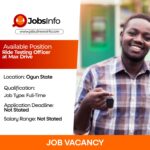 Ride Testing Officer at Max Drive