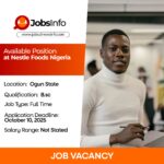 Latest Vacancies at Nestlé Foods Nigeria