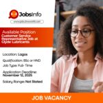 Customer Service Representative Job at Glyde Lubricants