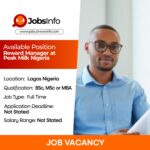 Reward Manager at Peak Milk Nigeria