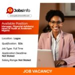 Manager, Financial Advisory; Head of Audit at Andersen Nigeria