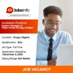 Station Manager at Virgin Forest Energy Limited