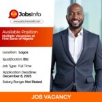 Multiple Vacancies at First Bank of Nigeria