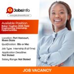 Baker Hughes 2026 Field Engineering Internship Opportunities