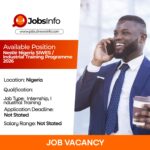 Nestlé Nigeria SIWES / Industrial Training Programme 2026