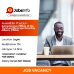 Administrative Officer at The Food and Beverage Recycling Alliance (FBRA)
