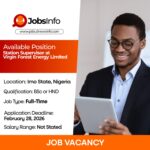 Station Supervisor at Virgin Forest Energy Limited