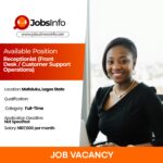 Receptionist (Front Desk / Customer Support Operations)