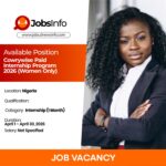 Cowrywise Paid Internship Program 2026 (Women Only)