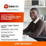 2026 Management Trainee Program at BOBO Food and Beverages