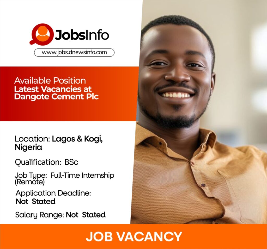 Dangote Cement Plc job vacancies