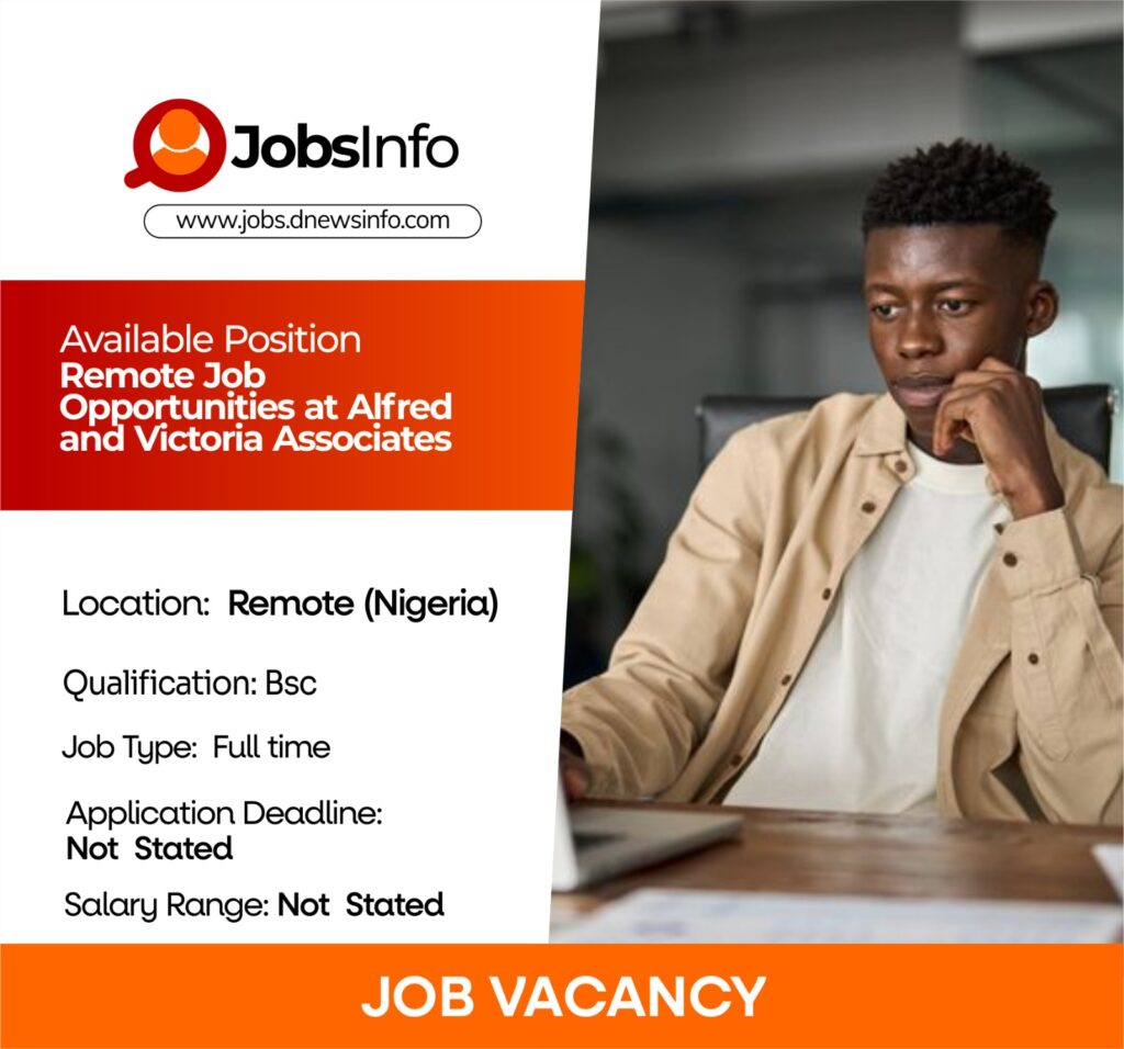 Remote job opportunities at Alfred and Victoria Associates office