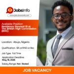 Residence Steward S1 at The British High Commission (BHC)