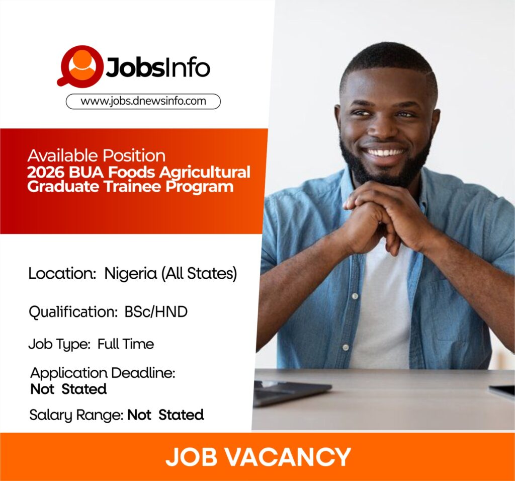 2026 BUA Foods Agricultural Graduate Trainee Program