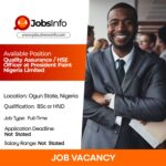 Quality Assurance / HSE Officer at President Paint Nigeria Limited