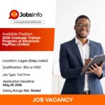 2026 Graduate Trainee Program at Electronic PayPlus Limited
