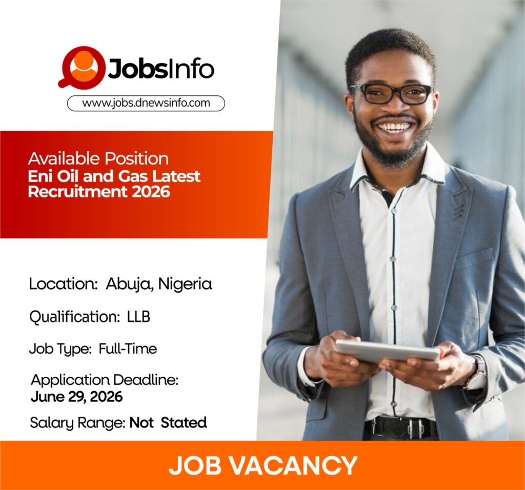 Eni Oil and Gas Latest Recruitment 2026