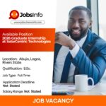 2026 Graduate Internship at SolarCentric Technologies