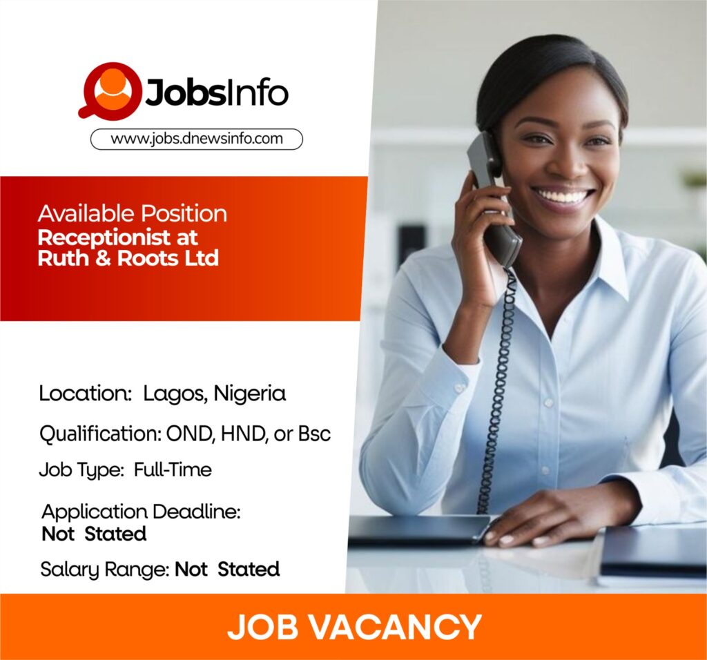 Receptionist at Ruth & Roots Ltd
