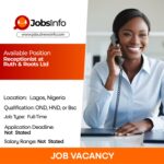Receptionist at Ruth & Roots Ltd