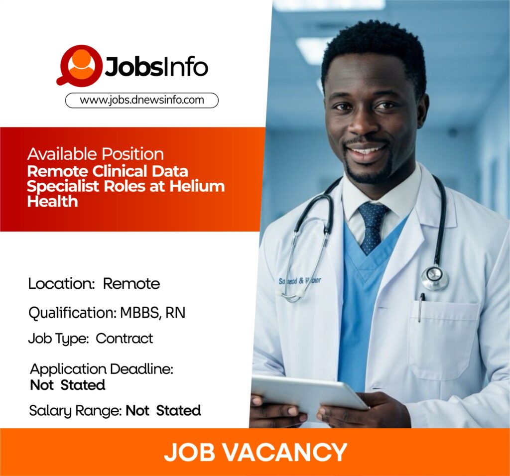 Remote Clinical Data Specialist Roles at Helium Health