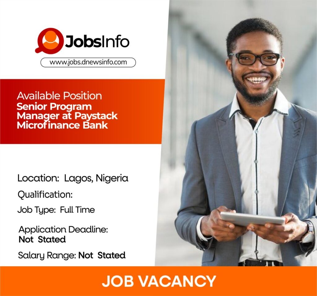 Senior Program Manager at Paystack Microfinance Bank