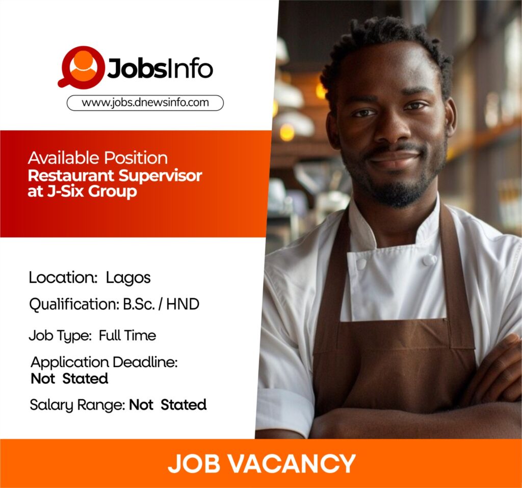 Restaurant Supervisor at J-Six Group