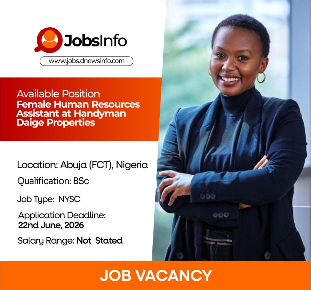Female Human Resources Assistant at Handyman Daige Properties