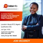 Female Human Resources Assistant at Handyman Daige Properties