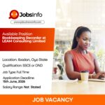 Bookkeeping Recorder at LEAM Consulting Limited
