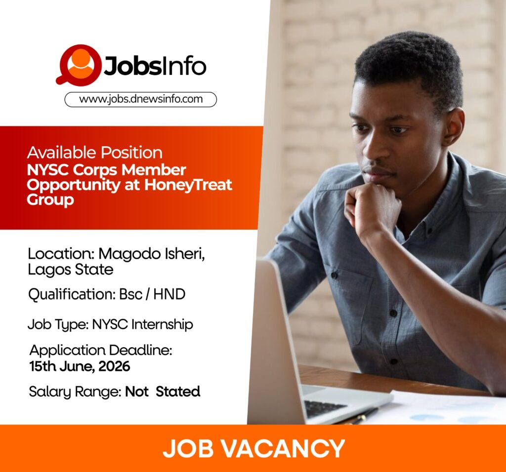NYSC Corps Member Opportunity at HoneyTreat Group