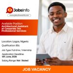 Architectural Assistant at Corporate Tea Professional Services