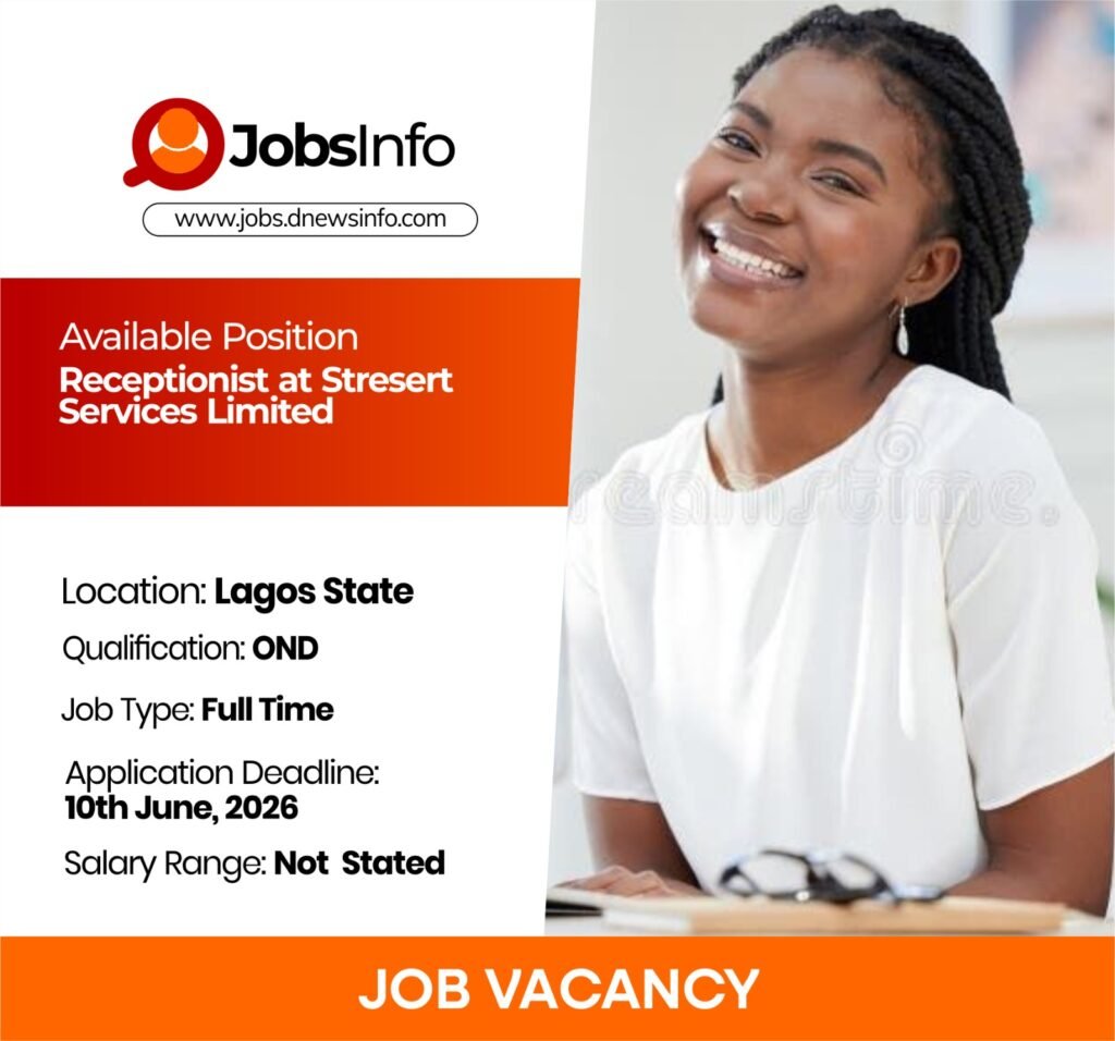 Receptionist at Stresert Services Limited
