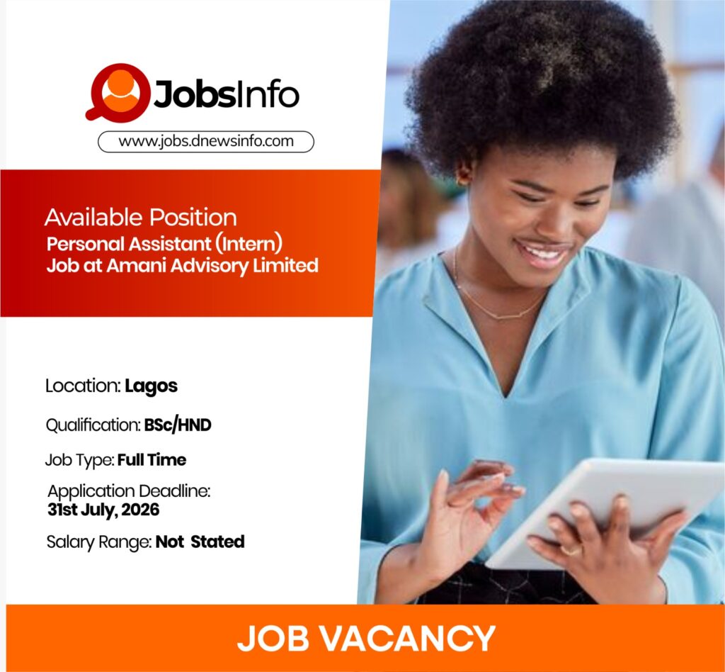 Personal Assistant (Intern) Job at Amani Advisory Limited