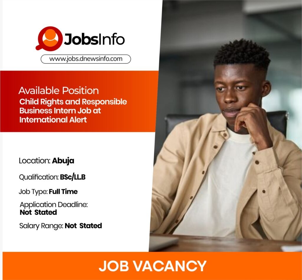 Child Rights and Responsible Business Intern Job at International Alert