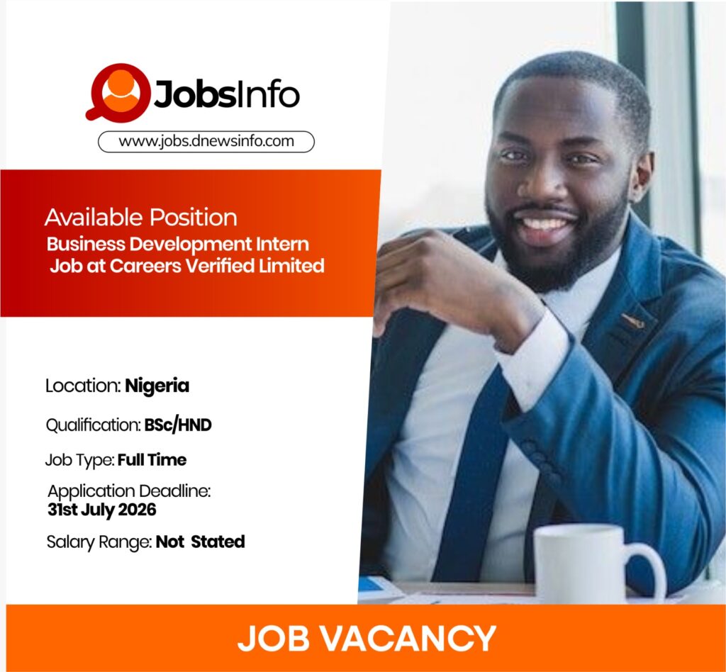 Business Development Intern Job at Careers Verified Limited