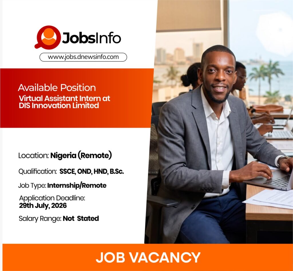 Virtual Assistant Intern at DIS Innovation Limited